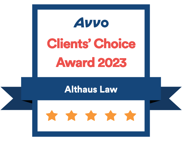 Avvo Clients Choice 2023 Althaus Law