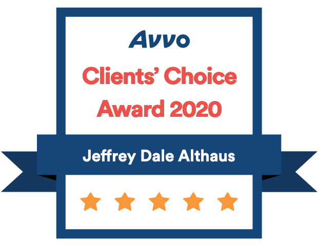 Avvo Clients Choice 2020 Jeffry Dale Althaus