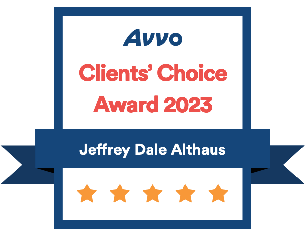 Avvo Clients Choice 2023 Jeffrew Dale Althaus